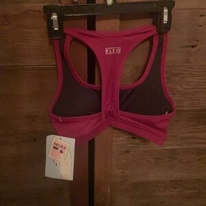 FLEO women's XS athletic/gymnastics/tumbling bra Deep Red Nora NWT